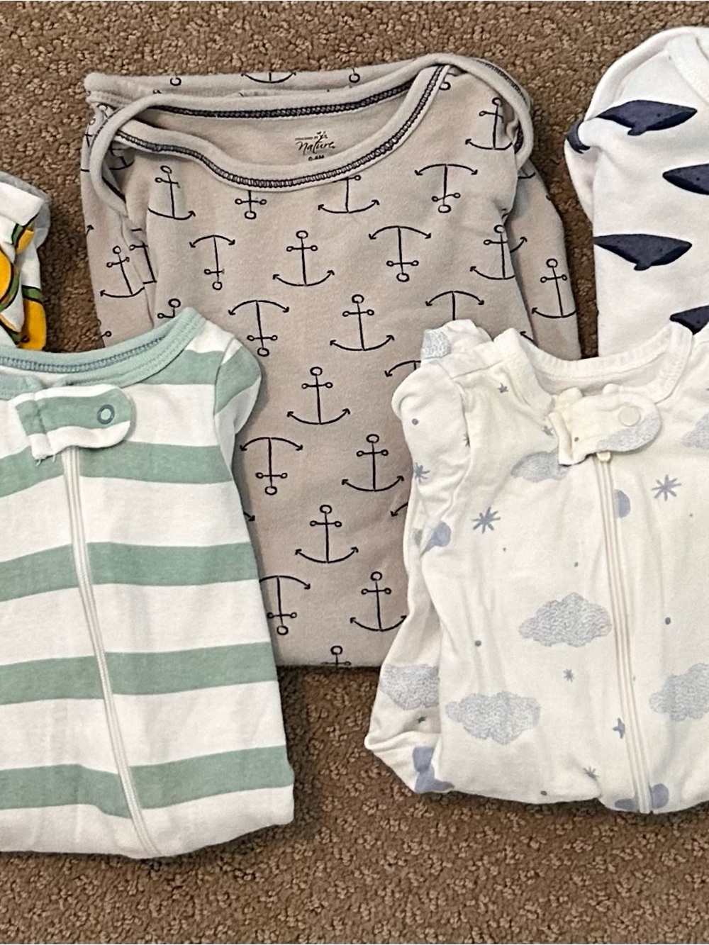 Neutral Newborn One-Piece Sleepers, Bundle of 7